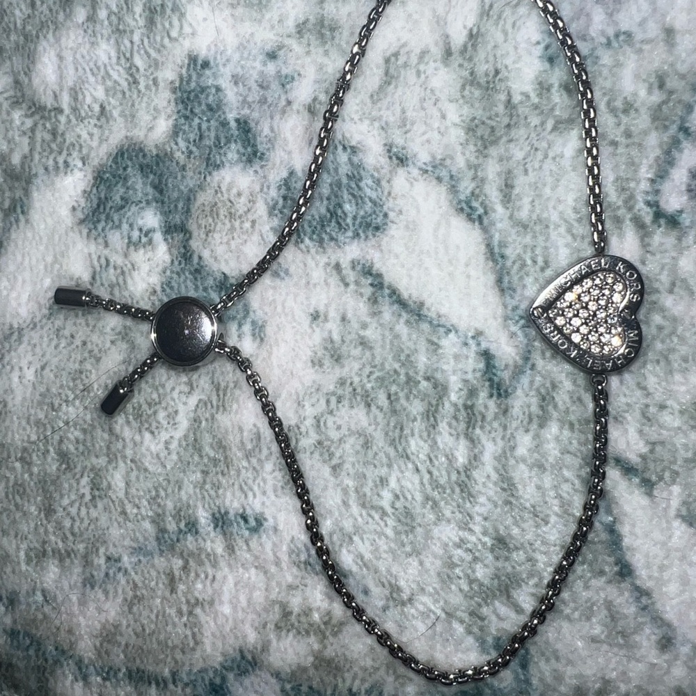 Silver and diamond Heart Bracelet
